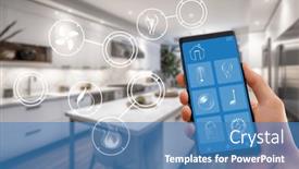  Presentation with smart objects - PPT layouts consisting of smart-home-technology-interface background and a  colored foreground