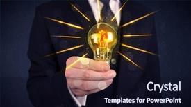  Presentation with light rays - Presentation theme having smart idea - male business person holding background and a wine colored foreground