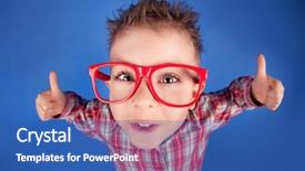  Presentation with smart - Slides having smart kid - cool five years old boy background and a ocean colored foreground