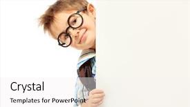  Presentation with smart - Cool new presentation theme with smart kid - portrait of a little boy backdrop and a  colored foreground