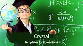  Presentation with academic - Colorful PPT theme enhanced with smart kid - portrait of a schoolboy backdrop and a forest green colored foreground