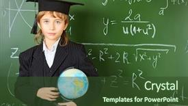  Presentation with academic - Presentation theme consisting of smart kid - portrait of a schoolboy background and a  colored foreground