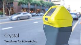  Presentation with san francisco - Audience pleasing slides consisting of smart meter - elegant parking machine on street backdrop and a  colored foreground