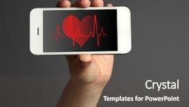  Presentation with mobile health - Presentation enhanced with smart mobile phone with health background and a dark gray colored foreground