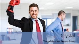  Presentation with successful - Cool new slides with smart objectives goals - portrait of a successful businessman backdrop and a teal colored foreground