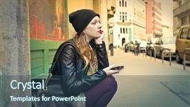  Presentation with ground subsidence - Beautiful presentation design featuring smart parking - bored girl sitting backdrop and a tawny brown colored foreground