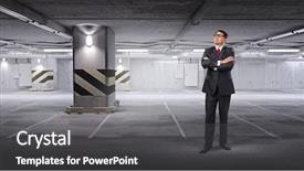  Presentation with confident - Cool new slide deck with smart parking - middle aged confident businessman backdrop and a dark gray colored foreground