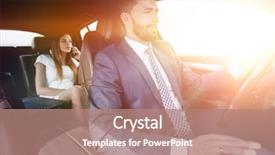  Presentation with car parking - Presentation theme with smart parking - portrait of a man driving background and a coral colored foreground