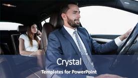  Presentation with car parking - Amazing theme having smart parking - portrait of a man driving backdrop and a ocean colored foreground