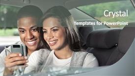  Presentation with car parking - PPT layouts enhanced with smart parking - teenagers in car background and a gray colored foreground