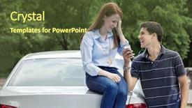 Presentation with teenagers - Amazing PPT layouts having smart parking - teenagers with car backdrop and a tawny brown colored foreground