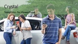  Presentation with teenagers - Colorful theme enhanced with smart parking - teenagers with car backdrop and a seafoam green colored foreground
