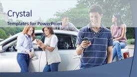  Presentation with teenagers - Slides enhanced with smart parking - teenagers with car background and a sky blue colored foreground