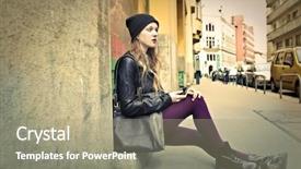  Presentation with urban - Cool new presentation design with smart parking - urban girl sitting backdrop and a  colored foreground