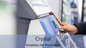  Presentation with connecting - Presentation theme having smart parking - woman connecting mobile phone background and a light blue colored foreground