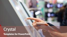  Presentation with machine - PPT theme with smart parking - woman touch on the ticketing background and a violet colored foreground