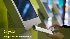  Presentation with nfc - Slide deck consisting of smart parking - woman using cellphone for connecting background and a tawny brown colored foreground