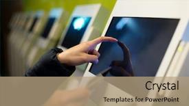  Presentation with credit card - Cool new slides with smart parking - woman using credit card backdrop and a coral colored foreground