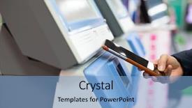  Presentation with nfc - Audience pleasing PPT theme consisting of smart parking - woman using mobile phone backdrop and a light blue colored foreground