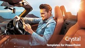  Presentation with car parking - Slide set having smart parking - young handsome man using background and a tawny brown colored foreground
