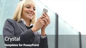  Presentation with sexy - Cool new slide set with smart phone - young sexy business woman backdrop and a dark gray colored foreground