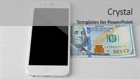 Presentation with smart light - PPT theme enhanced with smart phone and dollar banknote on light table telephone charges background and a light gray colored foreground