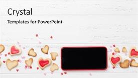  Presentation with smart card - Slide deck featuring smart phone app flat background and a white colored foreground