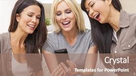  Presentation with facebook - Cool new presentation theme with smart phone for social media backdrop and a coral colored foreground