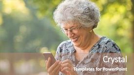  Presentation with wireless internet - Cool new theme with smart phone happy old backdrop and a coral colored foreground