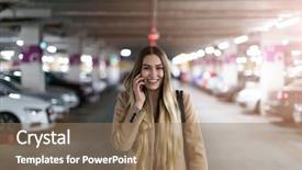  Presentation with parking lot - Audience pleasing presentation design consisting of smart phone in underground backdrop and a coral colored foreground