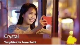  Presentation with tram - Slides with smart phone on tram background and a tawny brown colored foreground