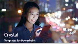  Presentation with smart - Presentation theme enhanced with smart phone over traffic background and a navy blue colored foreground