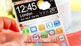  Presentation with smart - Audience pleasing presentation design consisting of smart phone phablet backdrop and a coral colored foreground