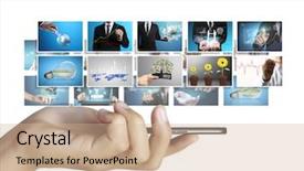  Presentation with smart - Beautiful slides featuring smart phone with different photos backdrop and a coral colored foreground