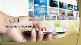  Presentation with smart - Audience pleasing presentation theme consisting of smart phone with different photos backdrop and a lemonade colored foreground