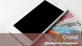  Presentation with smart light - Audience pleasing theme consisting of smart phone with euro banknotes on light table internet earning concept backdrop and a tawny brown colored foreground