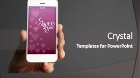  Presentation with romantic - Beautiful presentation design featuring smart phone with romantic screensaver backdrop and a  colored foreground