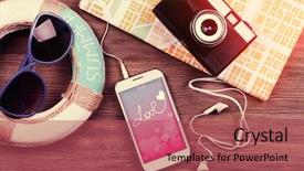  Presentation with romantic - PPT layouts featuring smart phone with romantic screensaver background and a red colored foreground