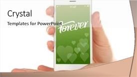  Presentation with retail smart phone - Audience pleasing slides consisting of smart phone with romantic screensaver backdrop and a  colored foreground