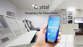  Presentation with smart home - Slide deck featuring smart phone with smart home background and a light gray colored foreground