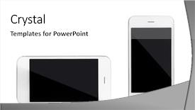  Presentation with smart - Cool new slides with smart phones isolated on white backdrop and a white colored foreground