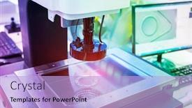  Presentation with manufacturing industry - Theme enhanced with smart-robot-in-manufacturing-industry background and a light blue colored foreground