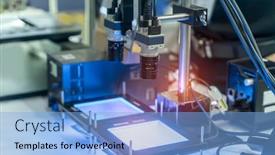  Presentation with manufacturing industry - Cool new slides with smart-robot-in-manufacturing-industry backdrop and a light blue colored foreground