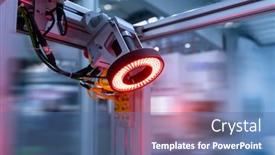  Presentation with manufacturing industry - Audience pleasing slides consisting of smart-robot-in-manufacturing-industry backdrop and a ocean colored foreground