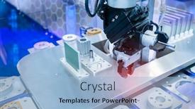  Presentation with manufacturing industry - Slide deck with smart-robot-in-manufacturing-industry background and a light blue colored foreground