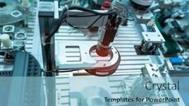  Presentation with manufacturing industry - Theme consisting of smart-robot-in-manufacturing-industry background and a light blue colored foreground