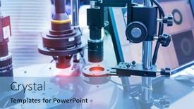  Presentation with manufacturing industry - Cool new PPT theme with smart-robot-in-manufacturing-industry backdrop and a light blue colored foreground