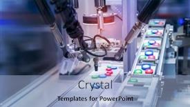  Presentation with manufacturing industry - Presentation theme featuring smart-robot-in-manufacturing-industry background and a light blue colored foreground