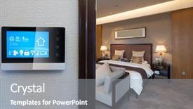  Presentation with home automation - Amazing presentation theme having smart screen on wall backdrop and a gray colored foreground