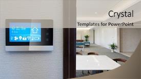  Presentation with smart - PPT layouts having smart screen on wall background and a soft green colored foreground